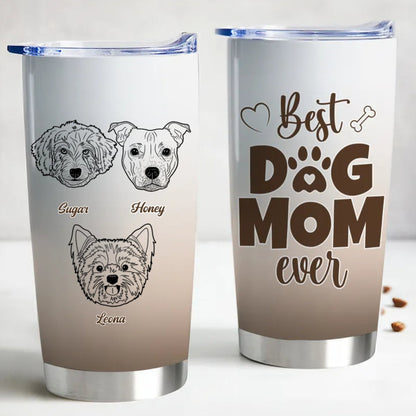 20oz Dog Lovers - Best Dog Mom Ombre Background - Personalized Tumbler (TB) - Makezbright Gifts