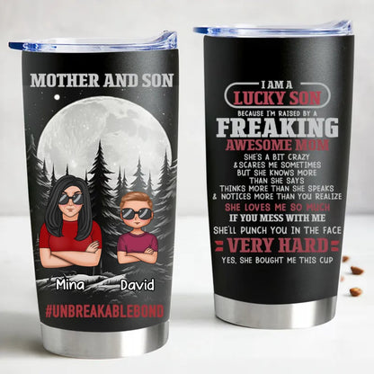 20oz Family - I Am A Lucky Son - Personalized Tumbler - Makezbright Gifts