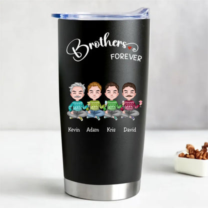 20oz Forever Brothers - Personalized Steel Tumbler (BL) - Makezbright Gifts