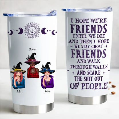 20oz Forever Friends Personalized Stainless Steel Tumbler - Makezbright Gifts