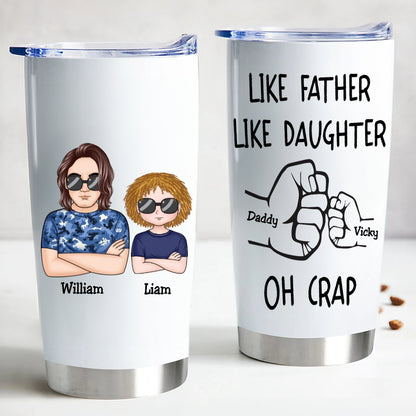 20oz Personalized Father - Daughter Fist Bump Insulated Tumbler - Makezbright Gifts