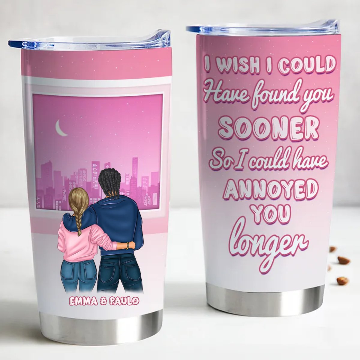 20oz Personalized Stainless Steel Insulated Tumbler - Annoyance - Free Sipping Companion - Makezbright Gifts