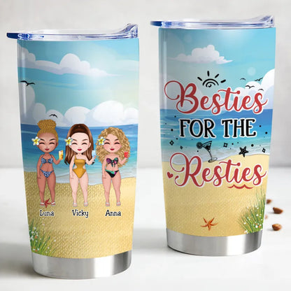 20oz Personalized Steel Insulated Tumbler - Besties Edition - Makezbright Gifts