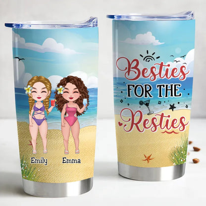 20oz Personalized Steel Insulated Tumbler - Besties Edition - Makezbright Gifts