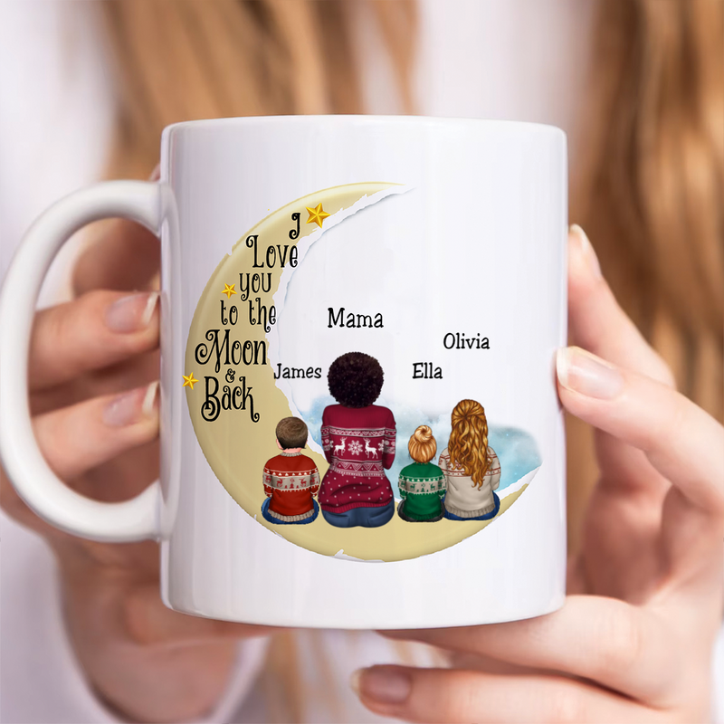 Mother - I Love You To The Moon And Back - Personalized Mug (II)