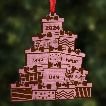 Christmas Presents - Personalized Wooden Cutout Ornament