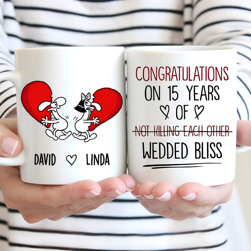 Couple - Congratulations On Not Killing Each Other Wedded Bliss - Personalized Mug