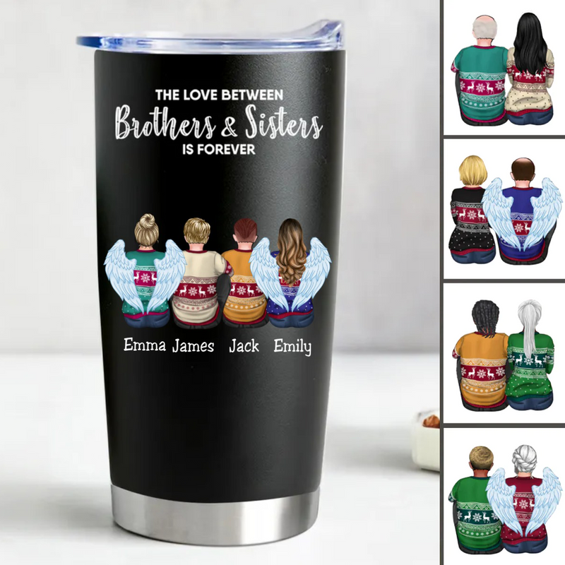 Siblings Forever 20oz Personalized Stainless Steel Tumbler (BL)