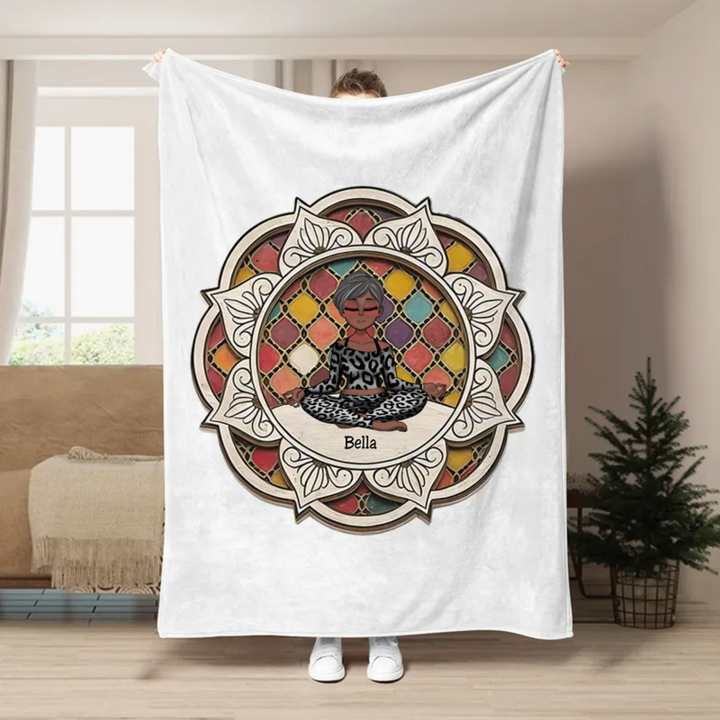 Yoga Lovers - Yoga Mandala - Personalized Blanket