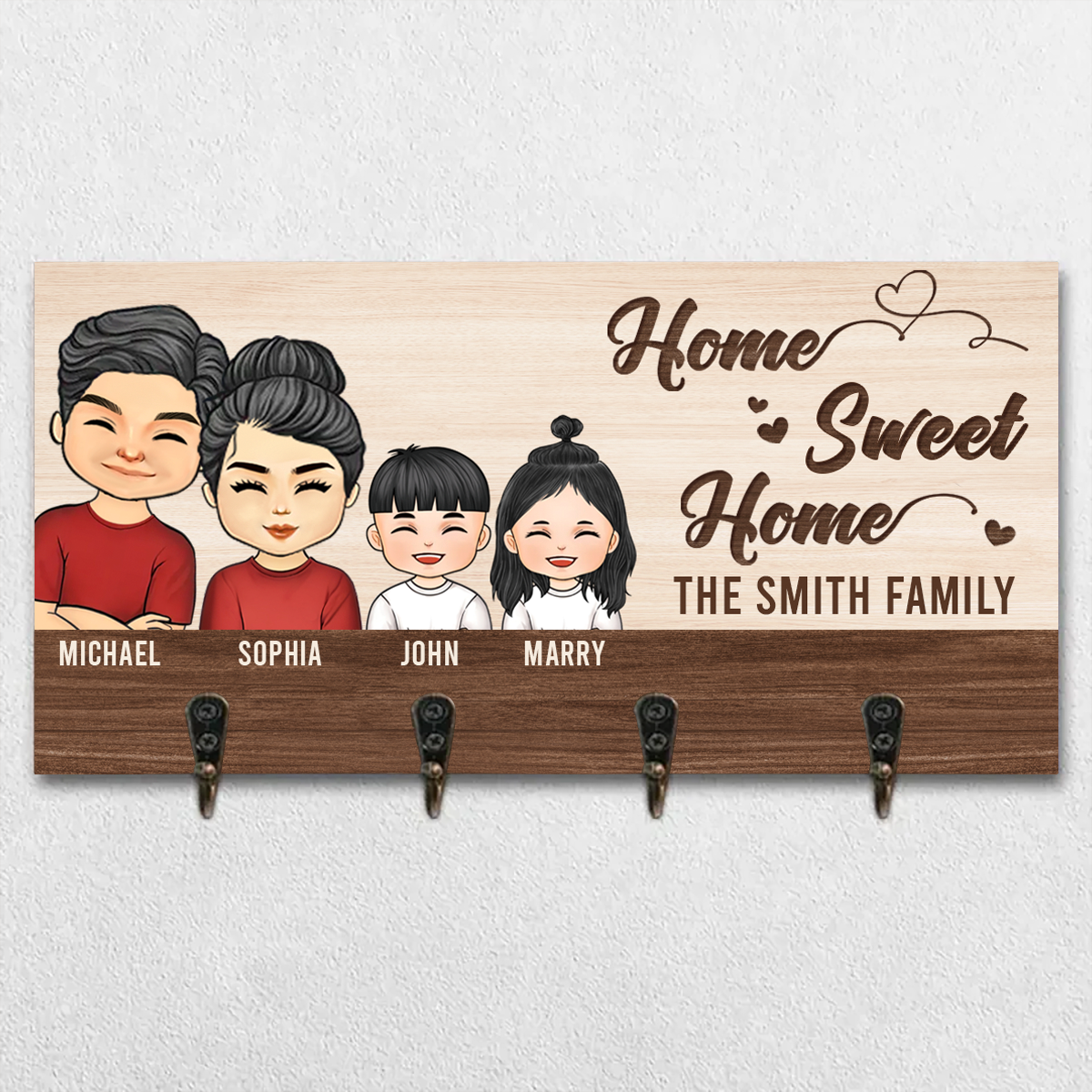 Family - Our Life Our Sweet Home - Personalized Key Holder