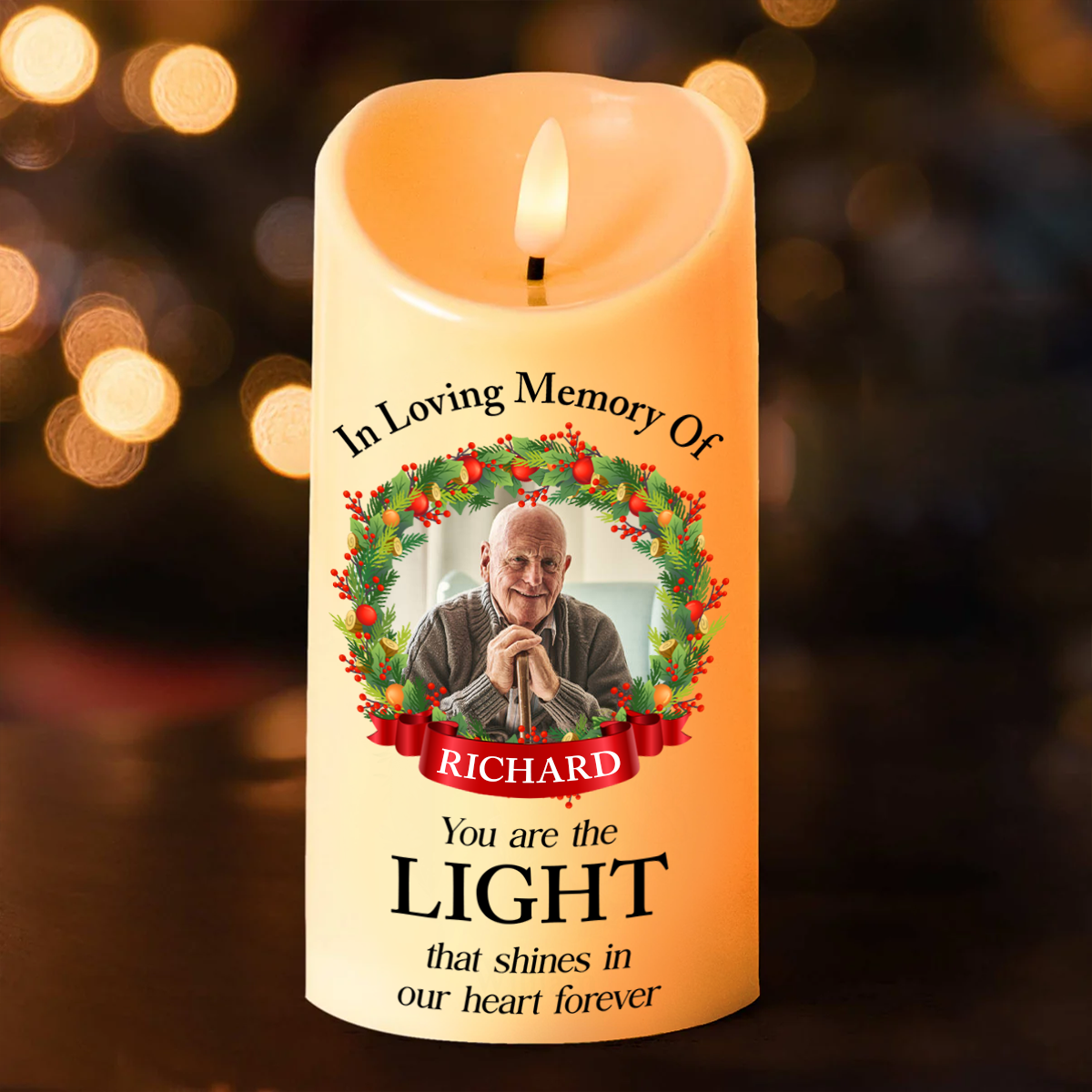 Memorial Custom Photo You Are The Light - Personalized Flameless LED Candle