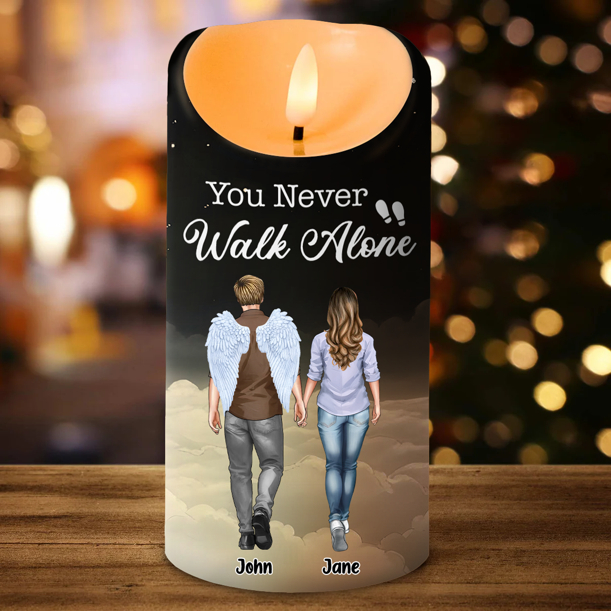 You Never Walk Alone - Personalized Flameless LED Candle