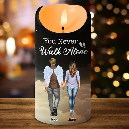 You Never Walk Alone - Personalized Flameless LED Candle