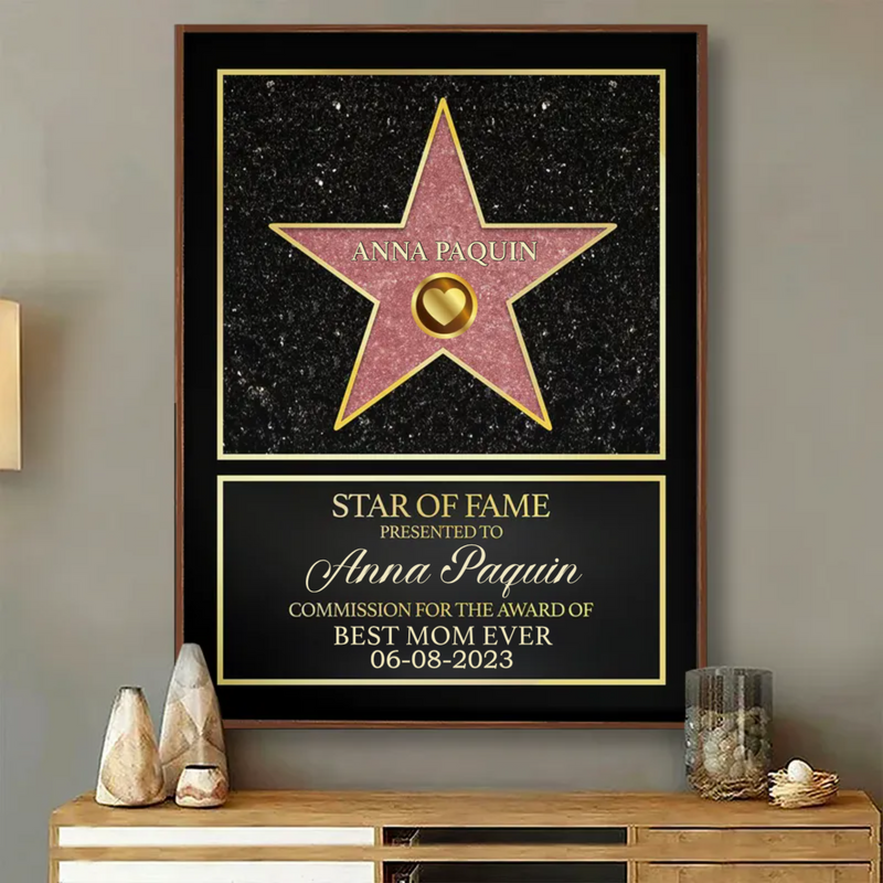 Family - Star Of Fame, Best Mom, Best Dad Of The Year - Personalized Poster