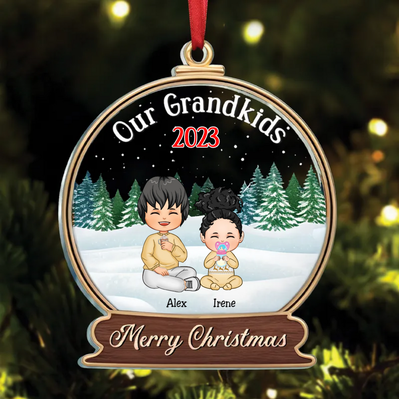 Family - Our Grandkids Children - Personalized Circle Ornament