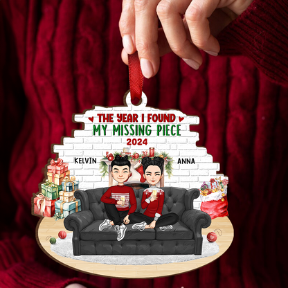 The Year I Found My Missing Piece - Personalized Custom Shaped Wooden Ornament