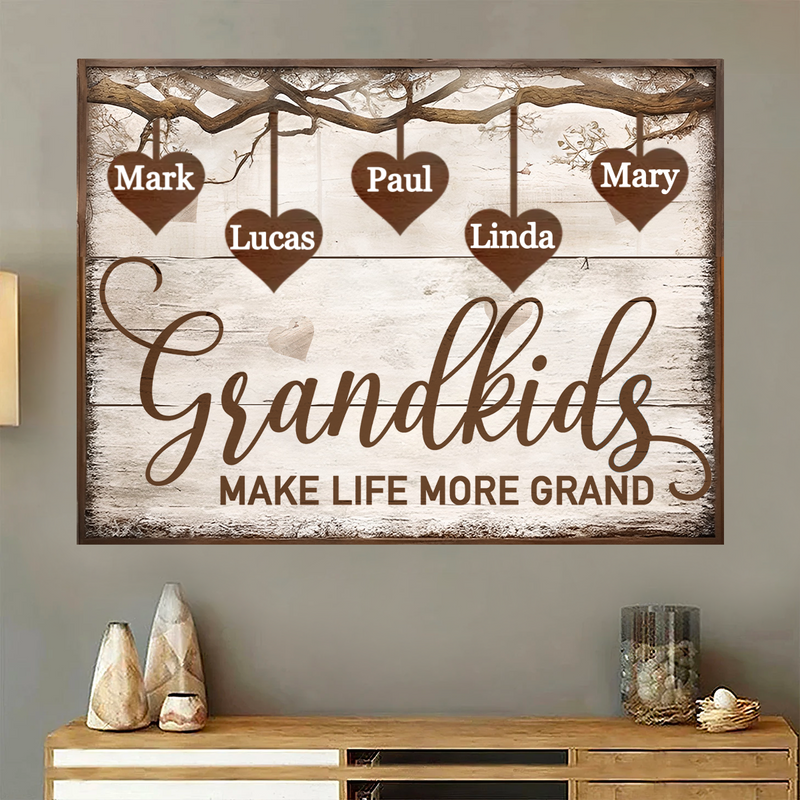 Family - Grandkids Make Life More Grand - Personalized Poster