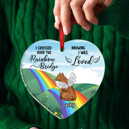 Over The Rainbow Bridge - Personalized Heart Ornament