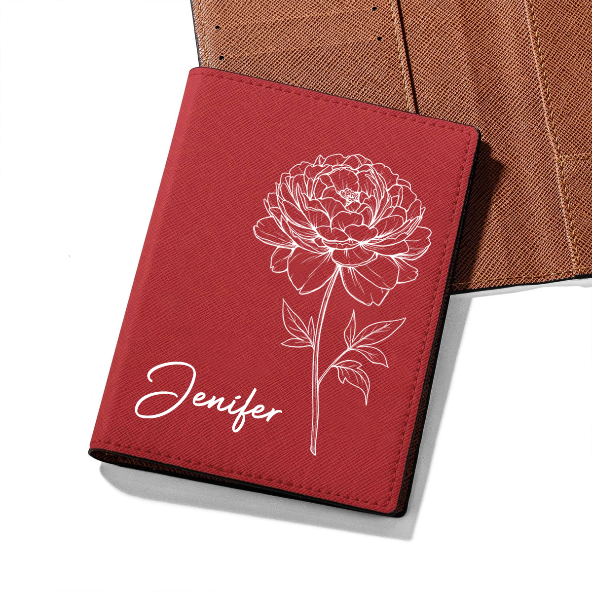 Birth Month Flower - Personalized Passport Cover, Passport Holder