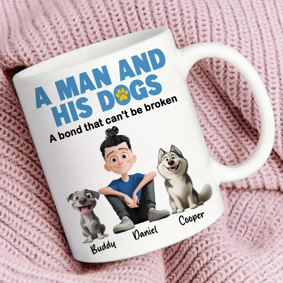 A Man & His Dogs - Personalized Mug