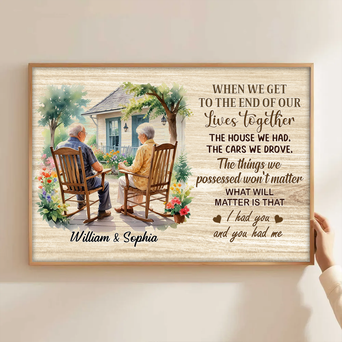 Old Couple Sitting On The Porch Personalized Poster, Heartfelt Valentine's Day Gift For Him, For Her, Husband, Wife