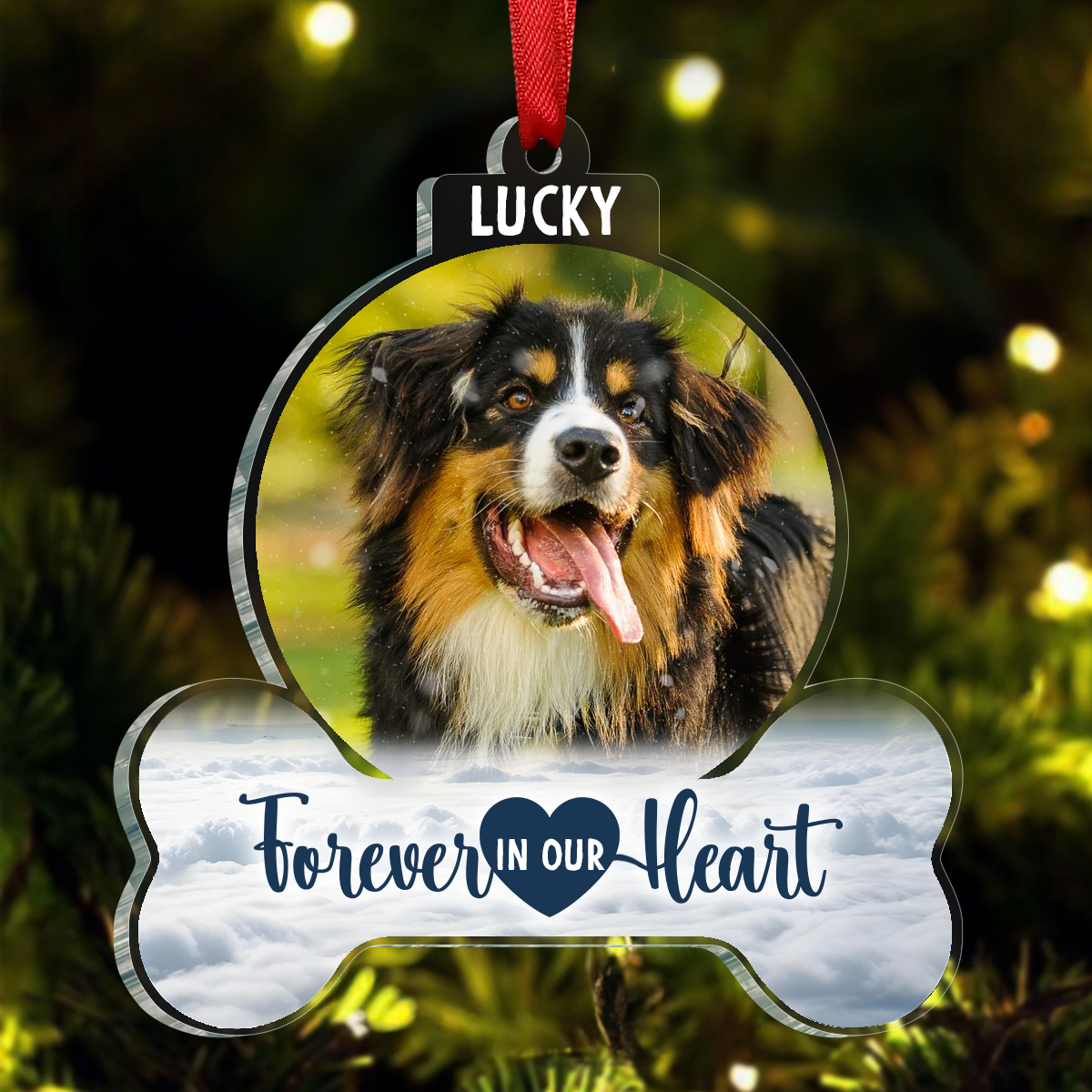 Forever In My Heart - Personalized Pet Memorial Photo Ornament