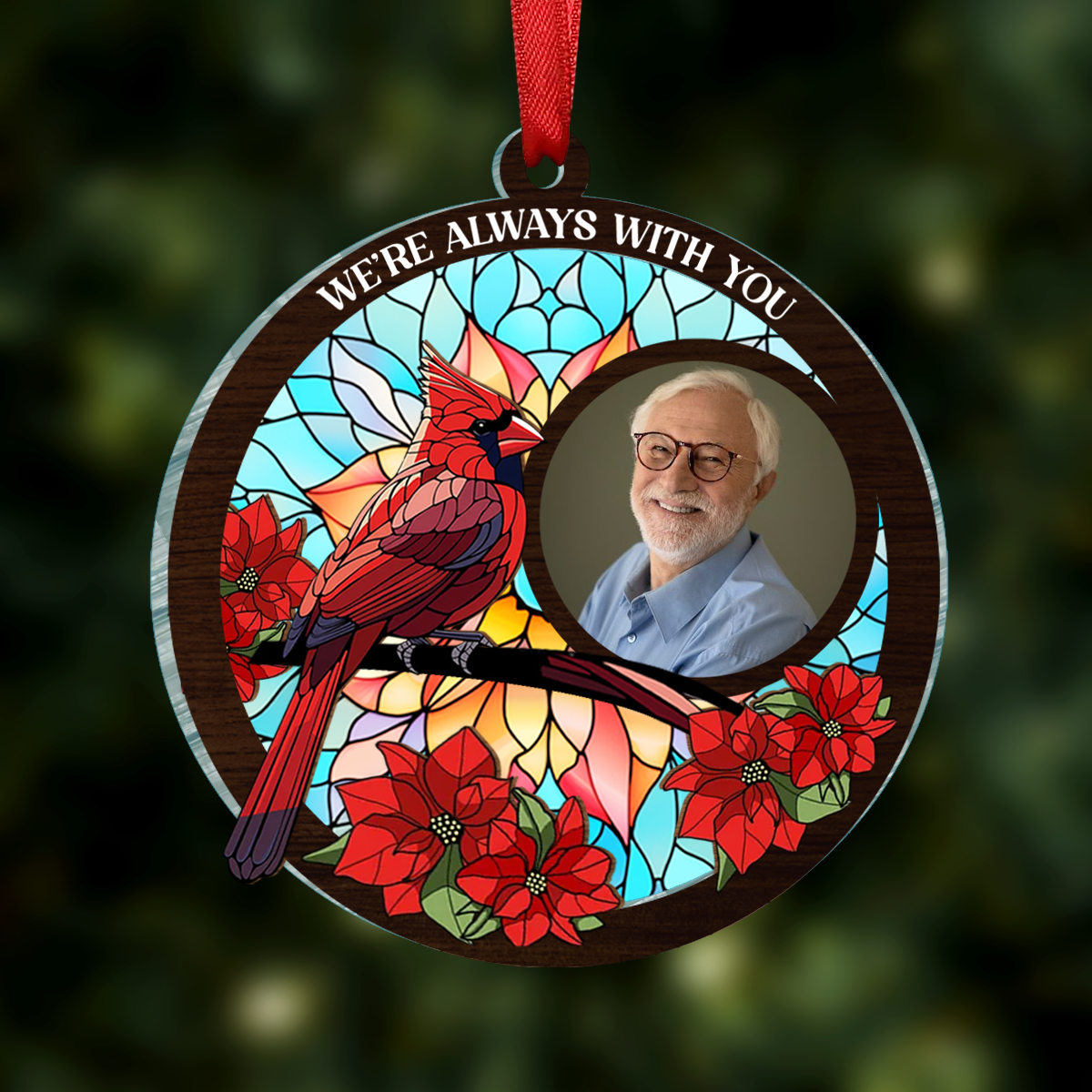 Custom Photo I'm Always With You Memorial - Personalized Circle Ornament