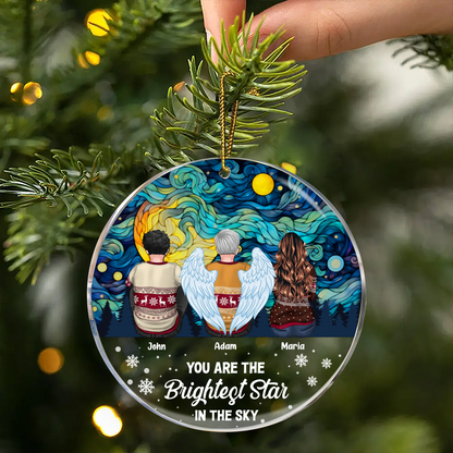 Family Memorial You Are The Brightest Star In The Sky - Personalized Circle Acrylic Ornament