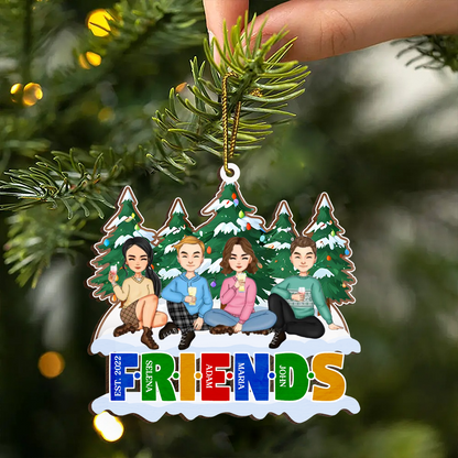 Christmas Friends Always Better Together - Personalized Wooden Cutout Ornament