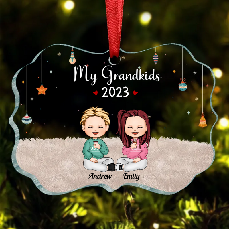 Family - My Grandkids - Personalized Transparent Ornament