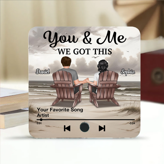 Retro Couple You & Me We Got This Personalized Music Fridge Magnet, Heartfelt Gift For Couple, For Him, For Her, Boyfriend, Girlfriend, Husband, Wife