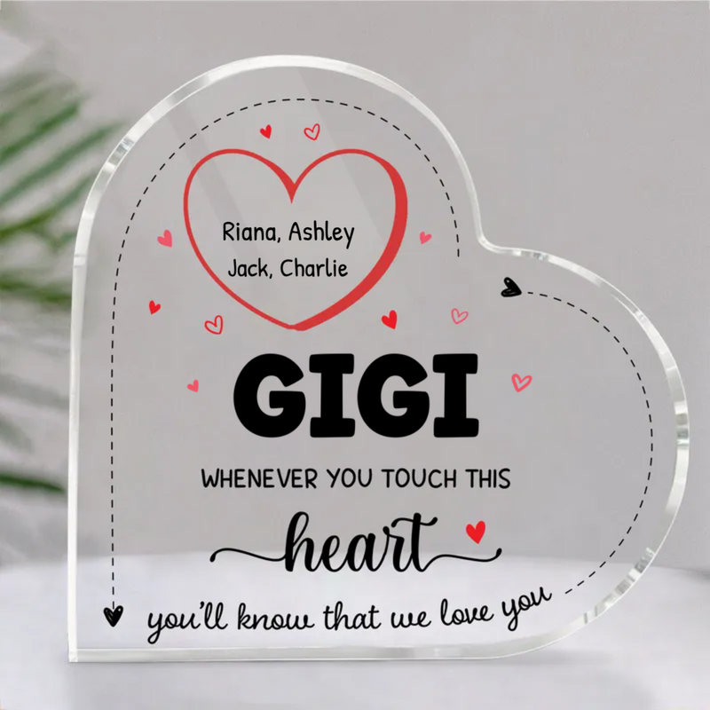 Family - Whenever You Touch This Heart Grandma - Personalized Acrylic Plaque