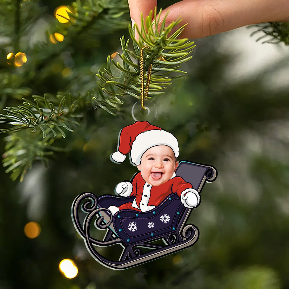 Custom Photo My Little Santa Is The Reason This Christmas Feels Extra Special - Family Personalized Custom Ornament - Acrylic Custom Shaped - Christmas Gift For Baby Kids, Newborn Baby