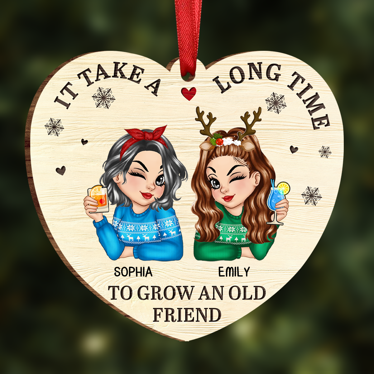 It Takes A Long Time To Grow An Old Friend Christmas - Personalized Custom Shaped Wooden Ornament