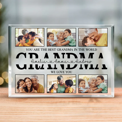 Custom Photo You Are The Best Grandma In The World - Family Personalized Custom Rectangle Shaped Acrylic Plaque - Gift For Mom, Grandma