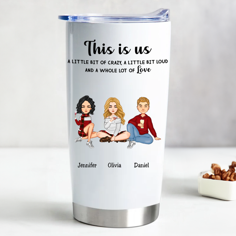 "This is Us" 20oz Personalized Stainless Steel Tumbler with Leak-Proof Lid - Keeps Drinks Hot or Cold for Hours