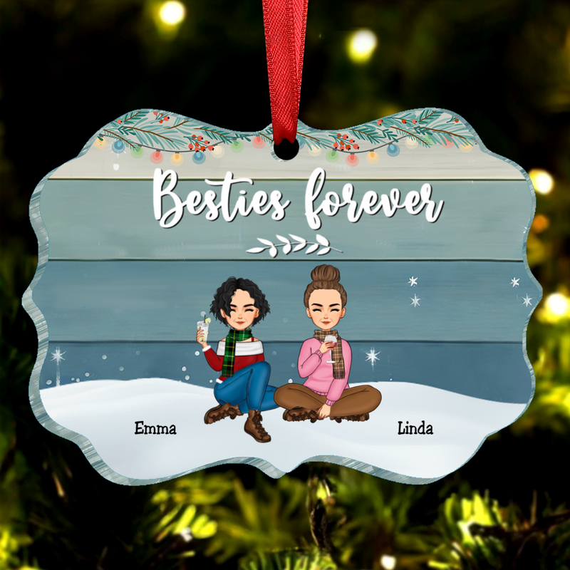 Besties - Besties Forever - Personalized Acrylic Ornament