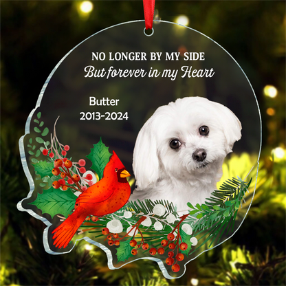 No Longer By My Side But Forever In My Heart - Personalized Acrylic Photo Ornament