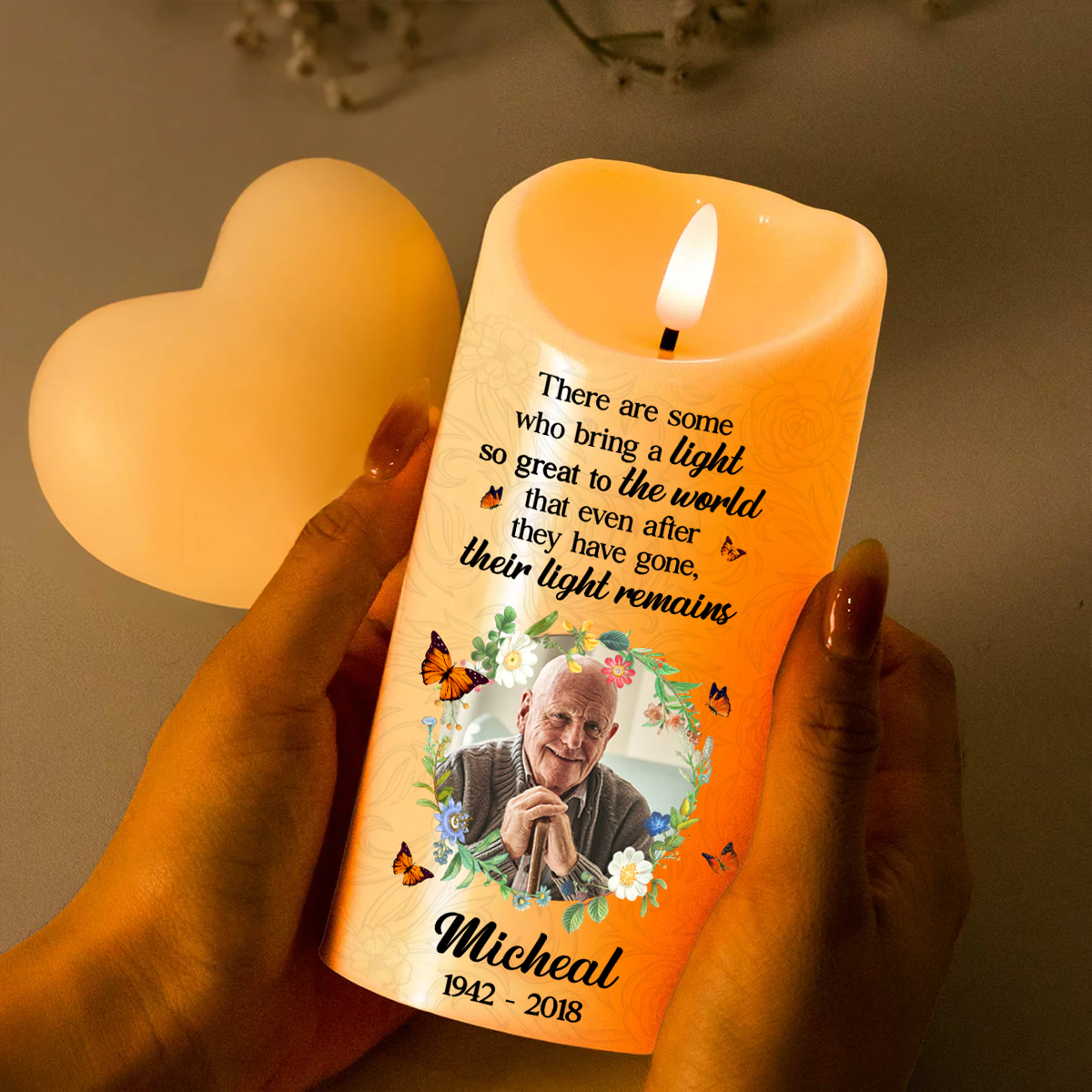 Custom Photo Memorial There Are Some Who Bring A Light - Personalized Flameless LED Candle