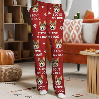 Custom Photo I Love My Fur Babies - Personalized Pajama Pants