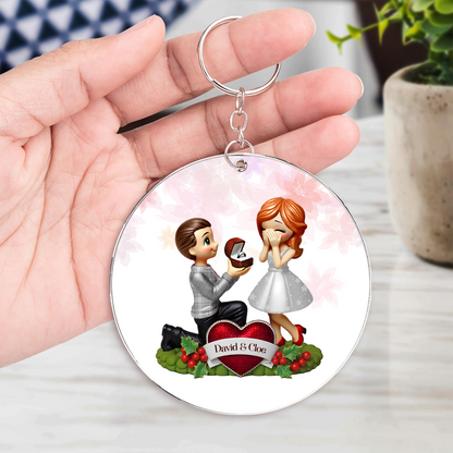 This Year We Got Engaged - Personalized Acrylic Keychain