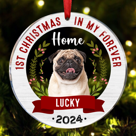 Custom Photo My Forever Home - Christmas Gift For Pet Lovers - Personalized 2-Layered Mix Ornament