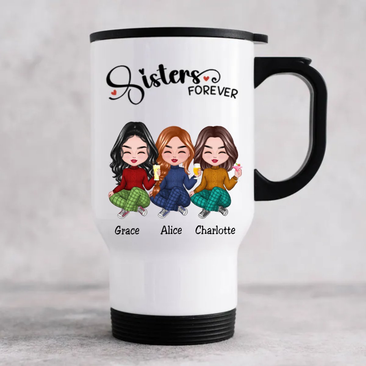 40oz Sisters - Sisters Forever - Personalize Travel Mugs - Makezbright Gifts