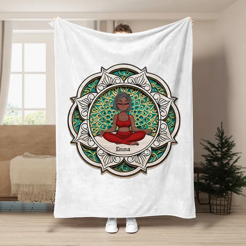 Yoga Lovers - Yoga Mandala - Personalized Blanket