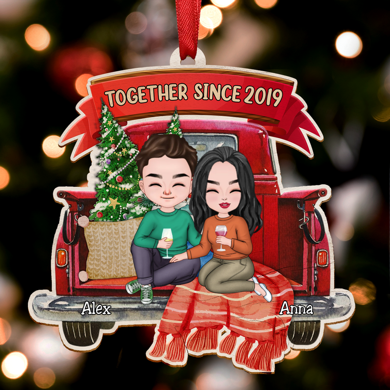 Couple - Together Since - Truck Back View Personalized Ornament