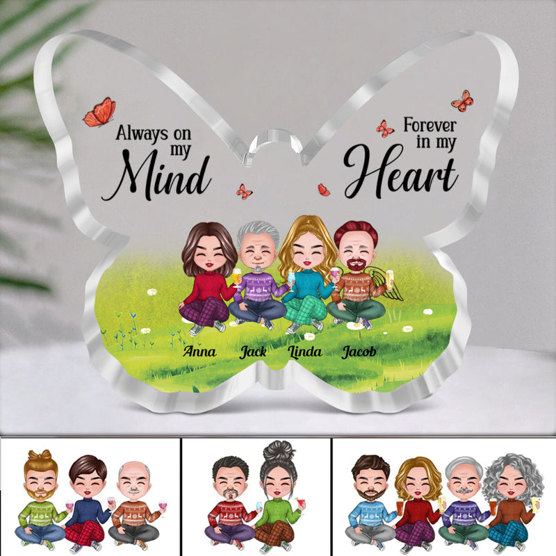 Family - Always On My Mind, Forever In My Heart - Personalized Butterfly Plaque (NM)