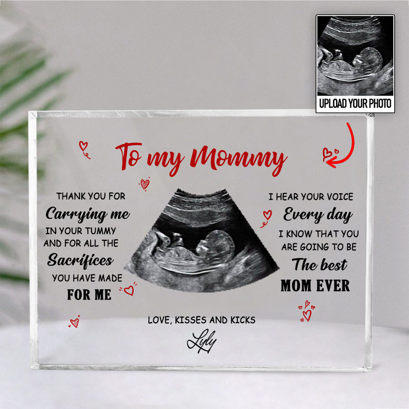 Mother - Thank You For Carrying Me In Your Tummy - Personalized Acrylic Plaque