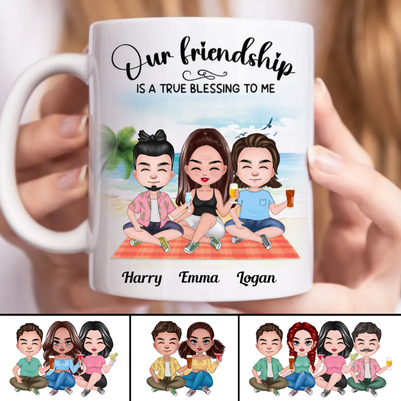 Friends - Our Friendship Is A True Blessing To Me - Personalized Mug (BB)