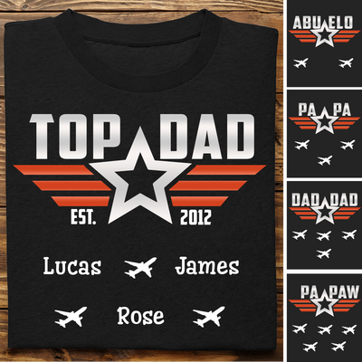 Father's Day - Top Dad With Kids - Personalized Unisex T-shirt