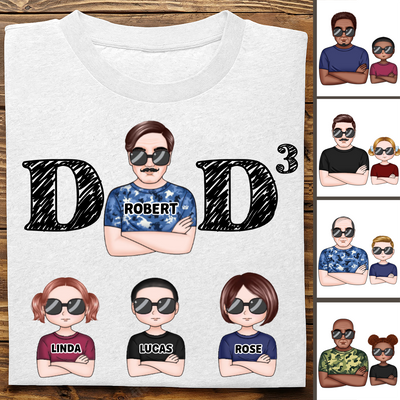Father's Day - Dad And His Kids - Personalized T-shirt